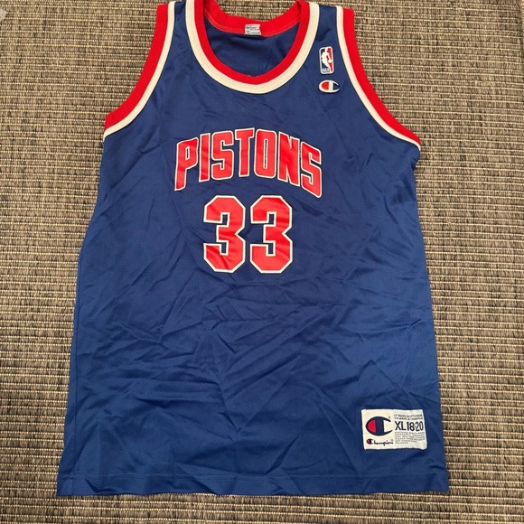 Vintage Champion Blue and Red Pistons Jersey - Picture 1 of 4